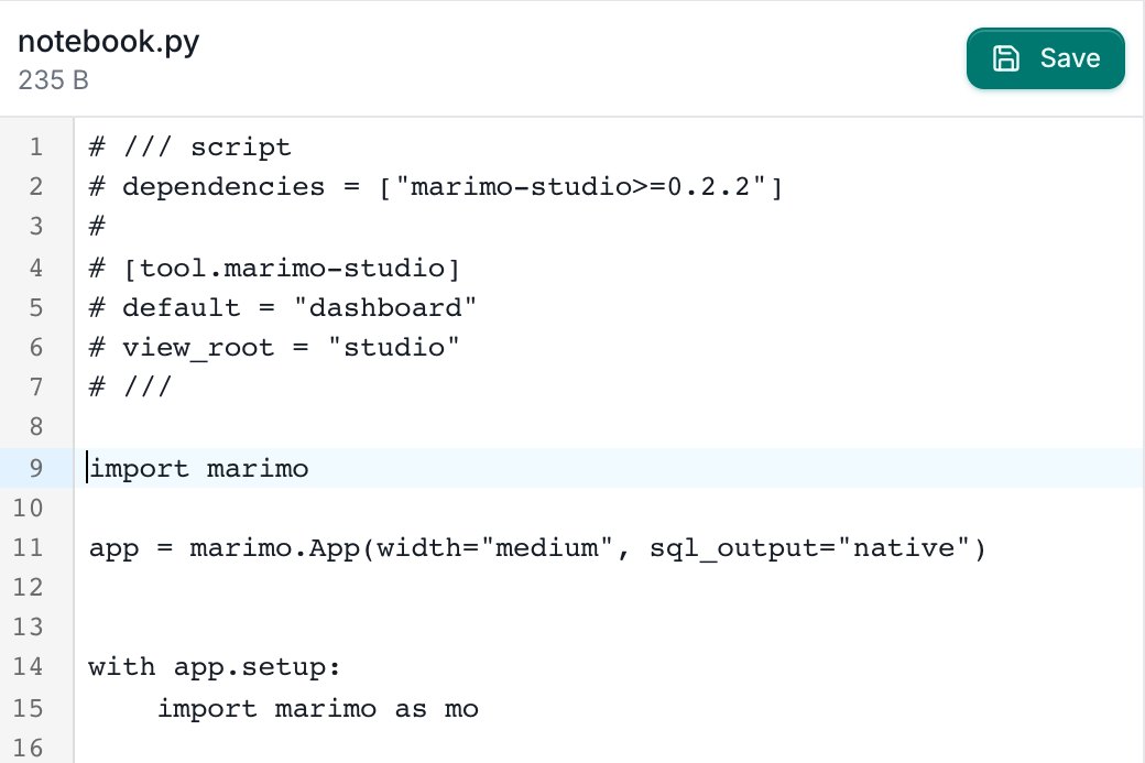 Browse files with the Studio header added to notebook.py